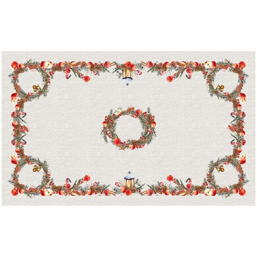 Tovaglia Natale Digitale Centrotavola Natalizio 100% Cotone Inverno Raffinato Sv 140x250 Inverno Raffinato - Foto 1