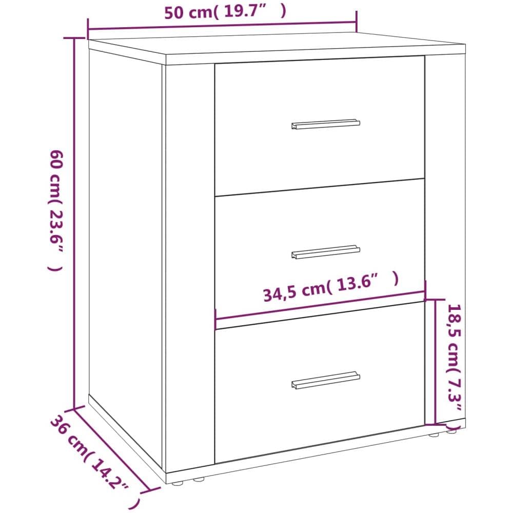 Comodino Grigio Sonoma 50x36x60 Cm In Legno Multistrato - Foto 9