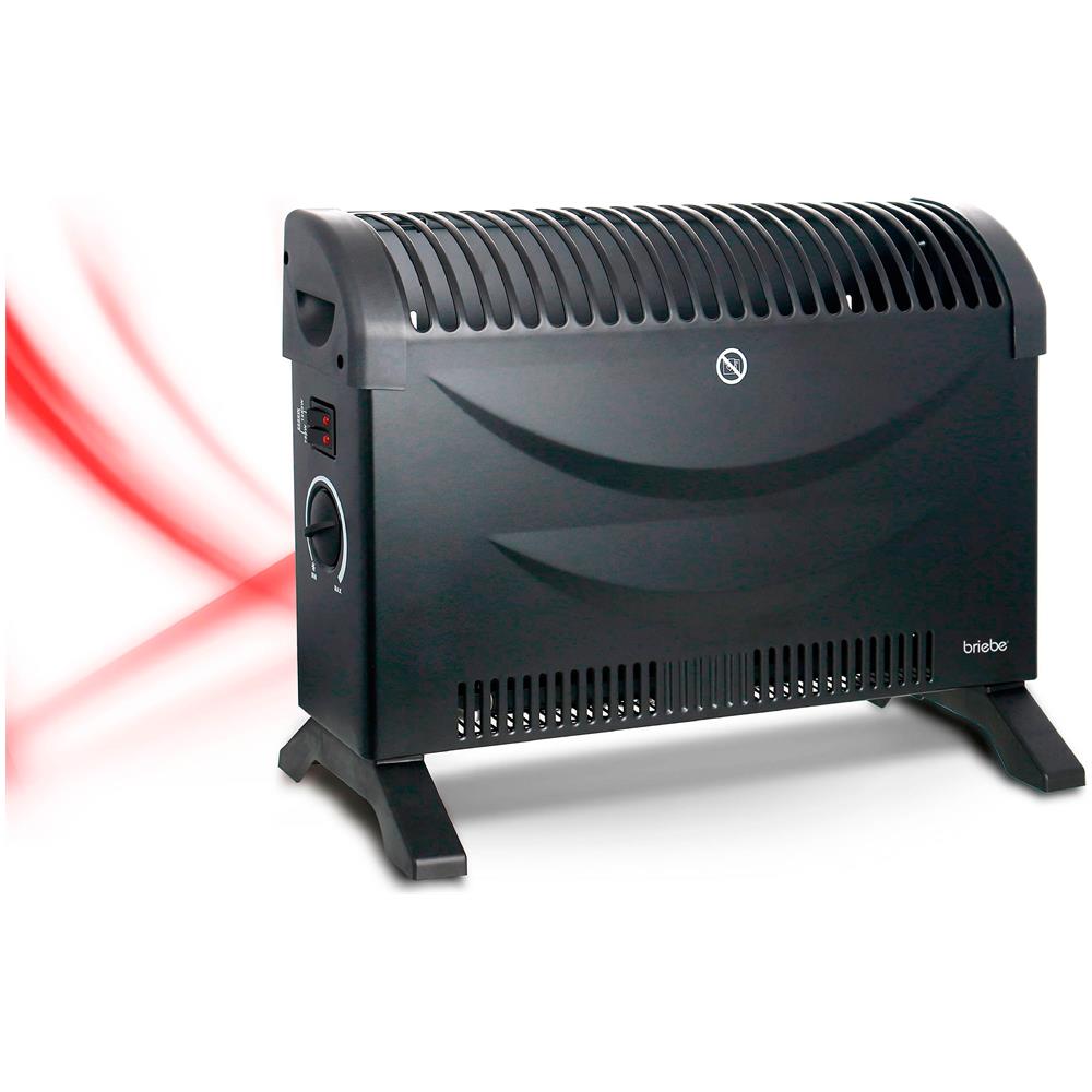 Convettore Elettrico 3 Livelli Di Potenza Temperatura Regolabile Termostato 2000W Colore Nero - Foto 2