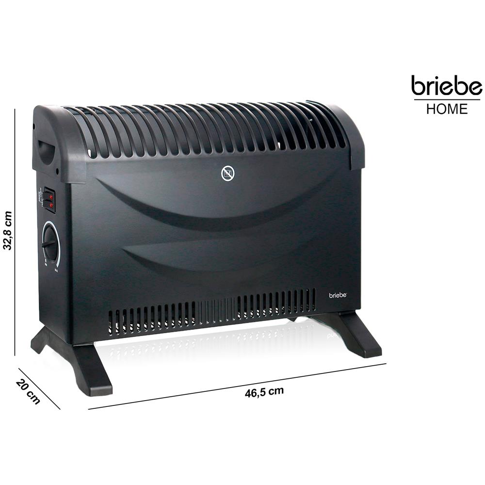 Convettore Elettrico 3 Livelli Di Potenza Temperatura Regolabile Termostato 2000W Colore Nero - Foto 6