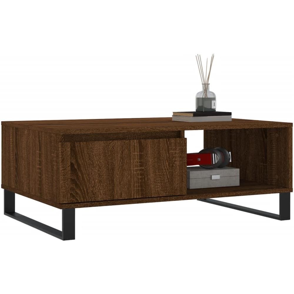 Tavolino Da Salotto Rovere Marrone 90x60x35cm Legno Multistrato - Foto 3