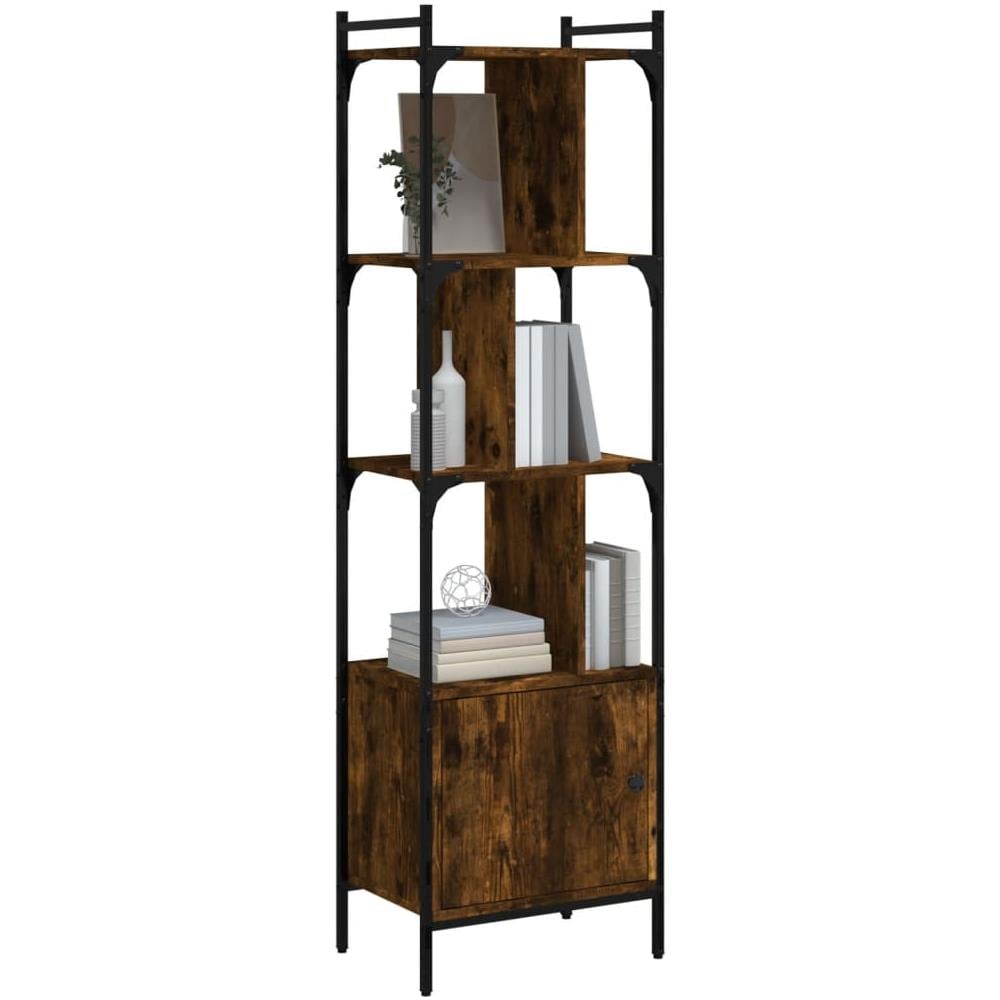 Libreria Con Anta Rovere Fumo 44,5x30x154,5cm Legno Multistrato - Foto 3