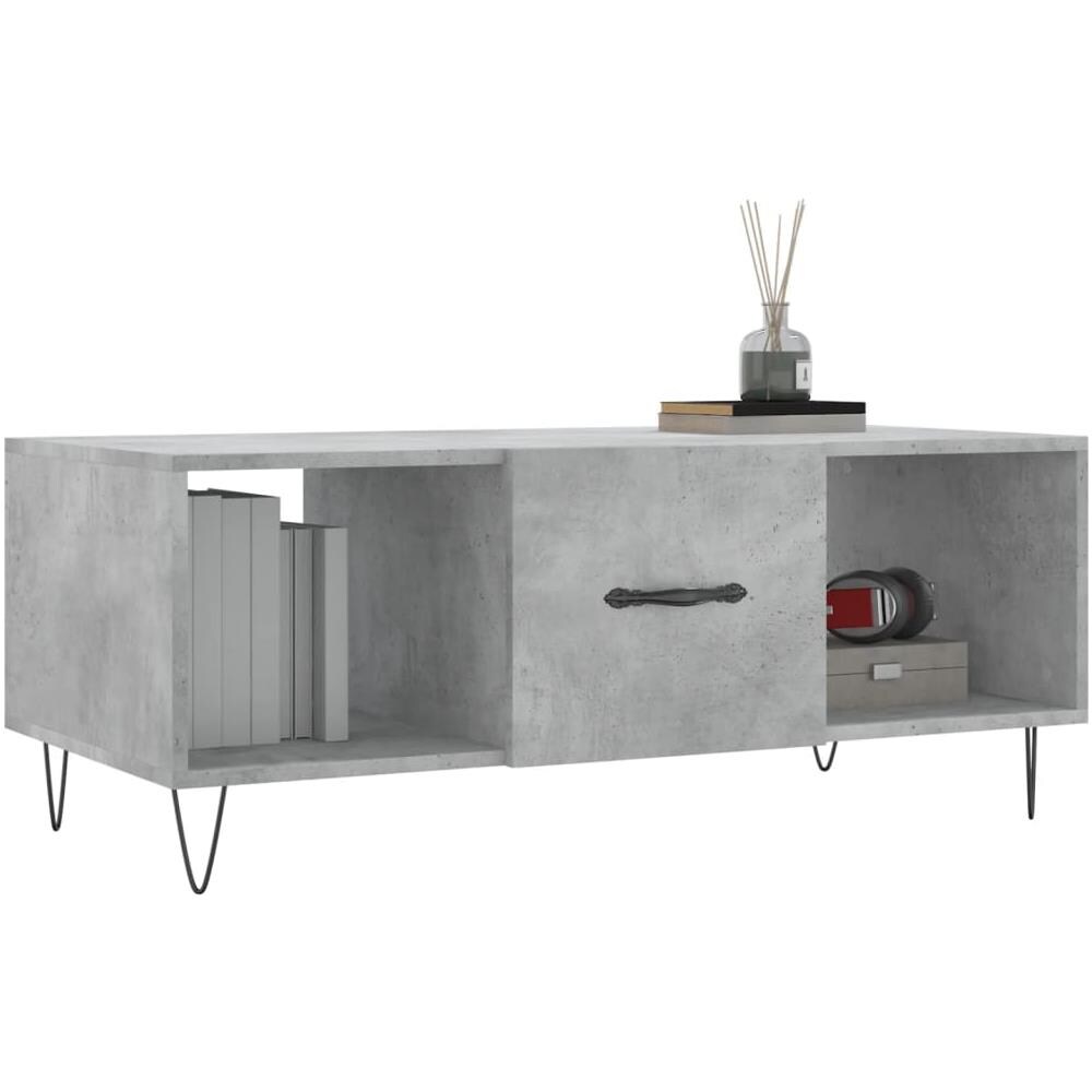 Tavolino Salotto Grigio Cemento 102x50x40 Cm Legno Multistrato - Foto 3