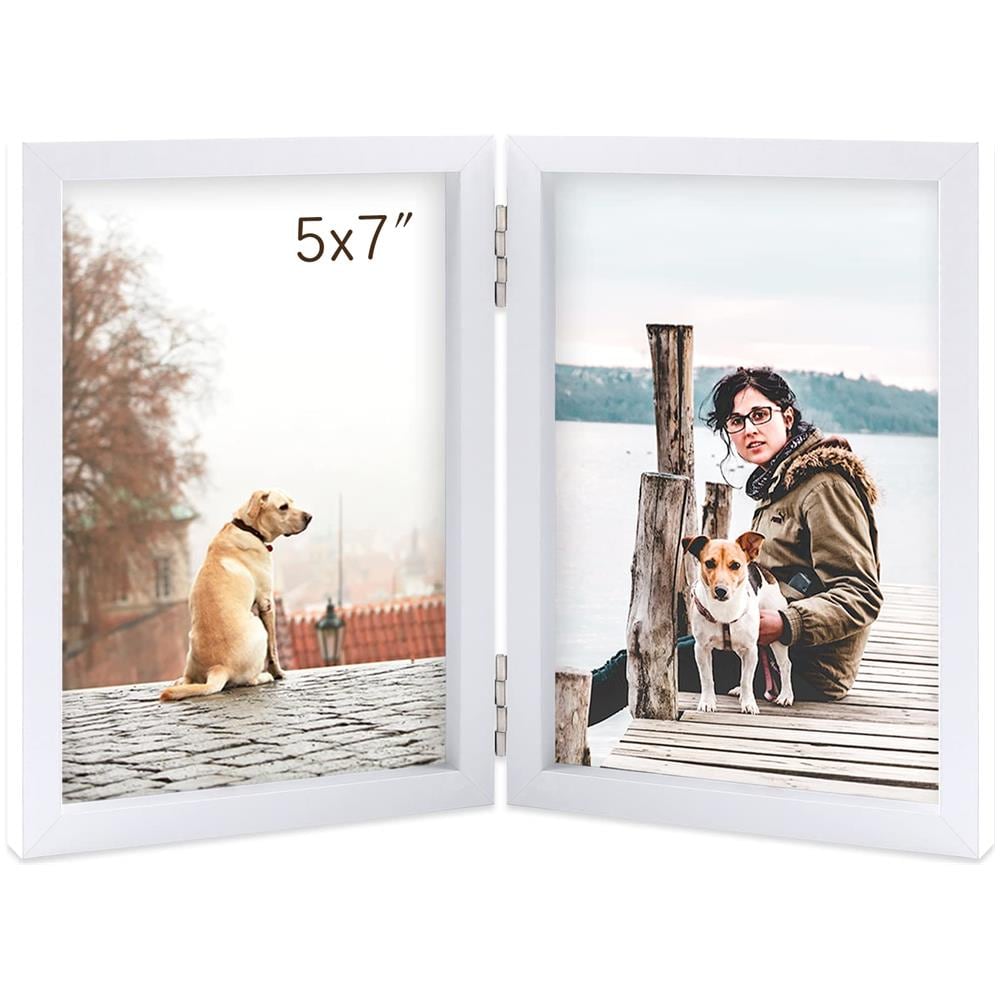 RLAVBL Cornice Foto 10x15 Cm Doppia Faccia - In Vetro E Legno, Per Tavolo O Scrivania - Foto 2