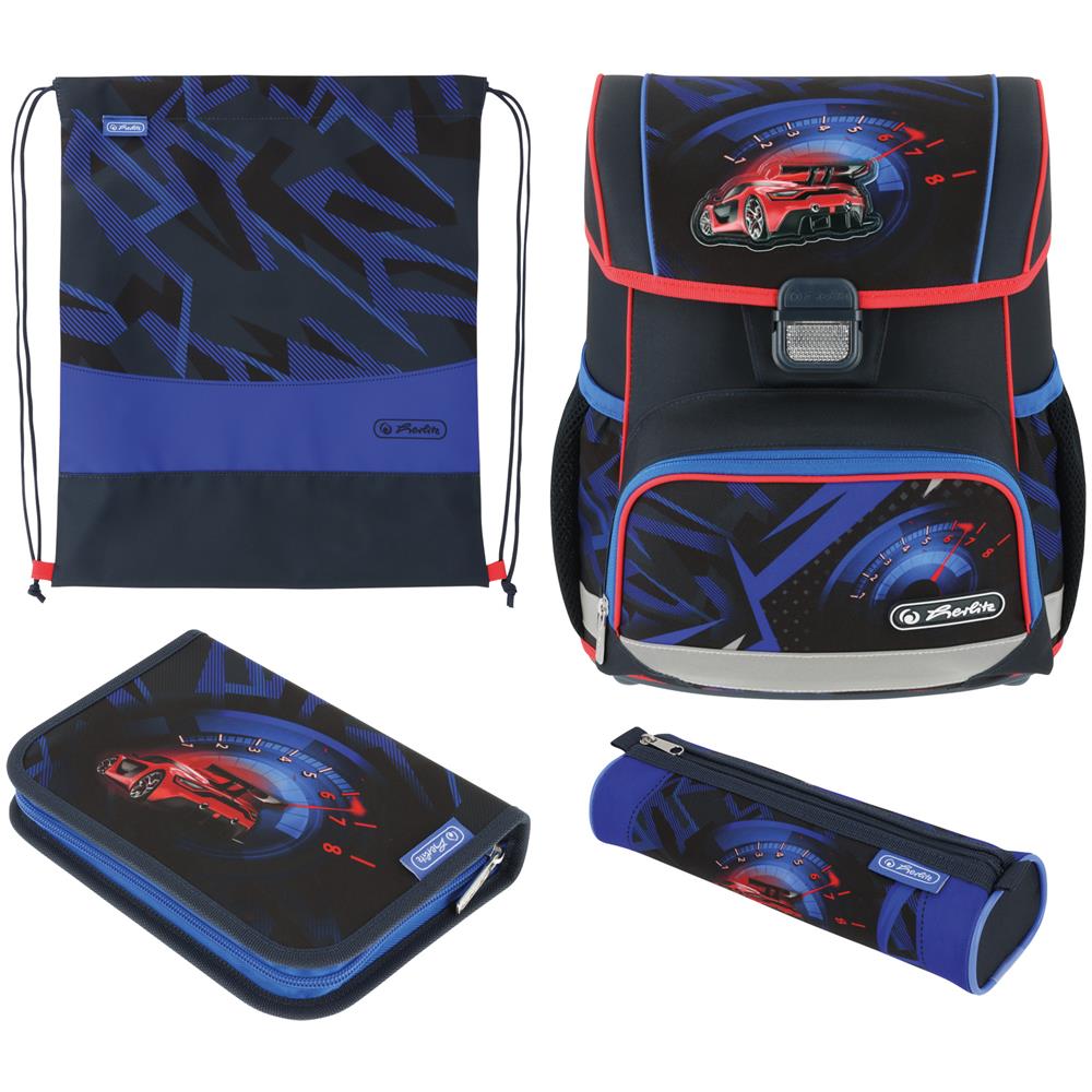 Loop Plus High Speed set di zaini per la scuola Ragazzo Poliestere Blu, Rosso - Foto 1