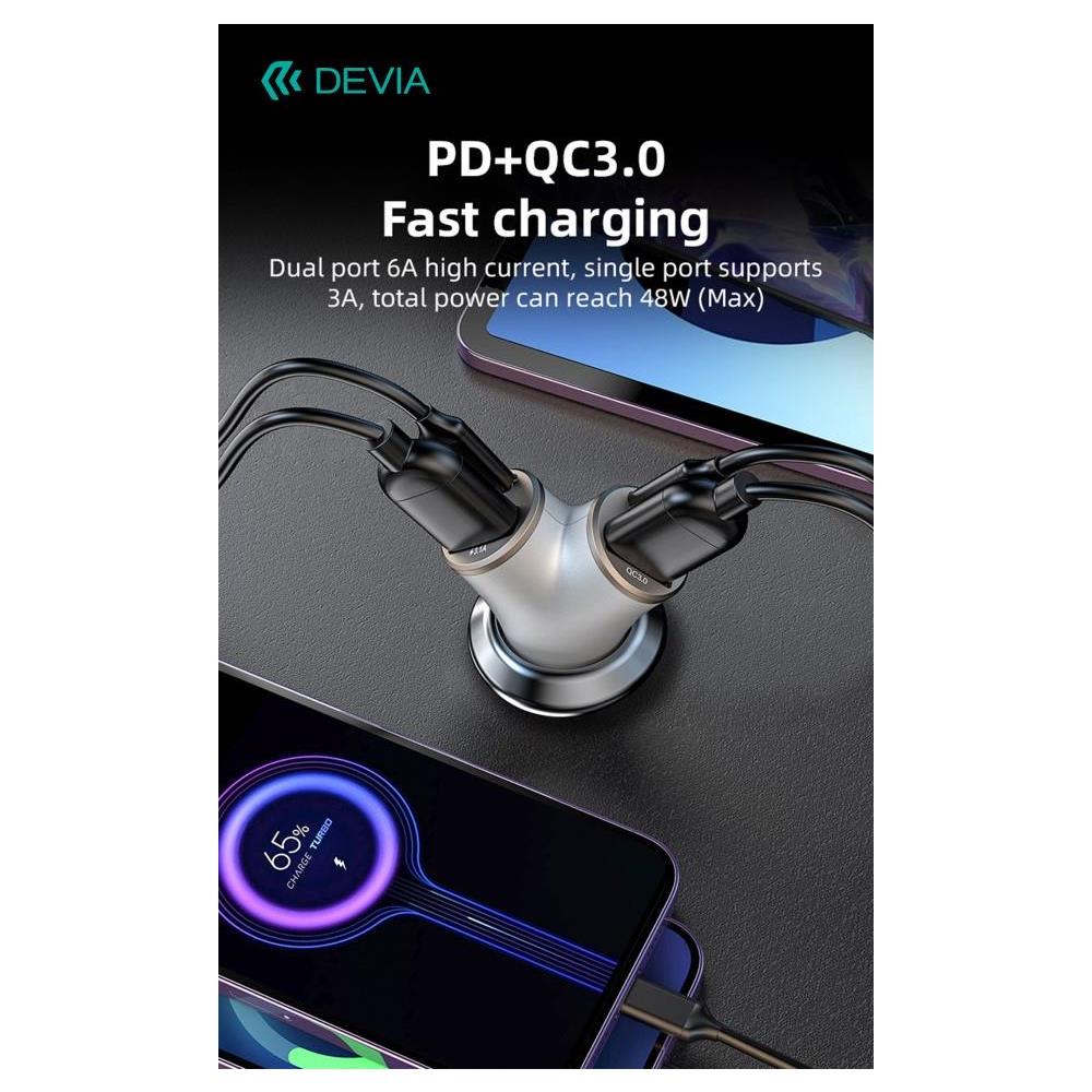 Caricatore rapido da auto con 2 out Usb A e 2 Out Tipo-C 48 Watt - Foto 2