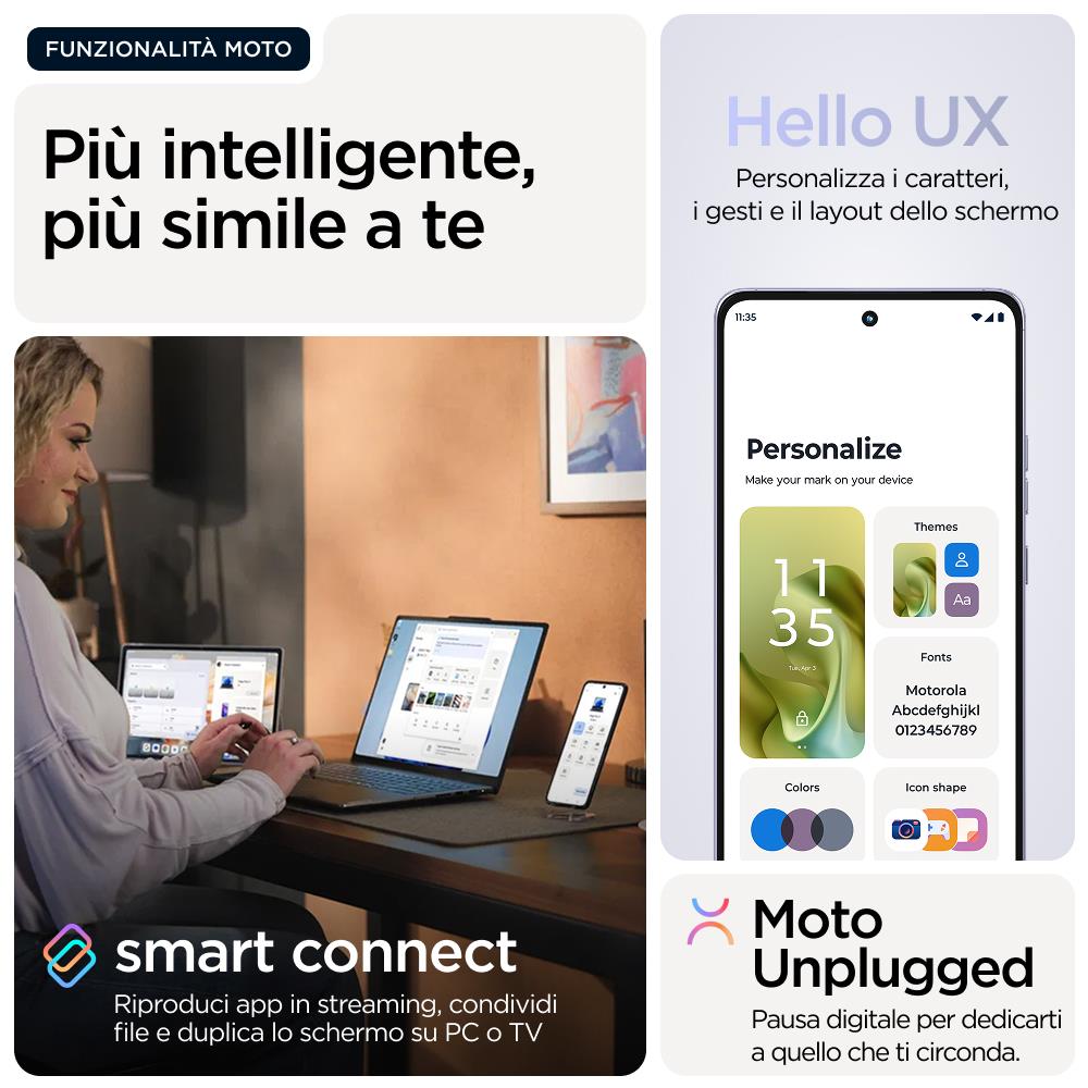 Moto G86 5G 256GB 8GB Ram Display 6.67" Amoled Main Camera 50MP DualSim oppia SIM nanoSIM+eSIM USB tipo-C Android 15 Dimensity 7300 5200mAh Pantone Cosmic Sky - Foto 13