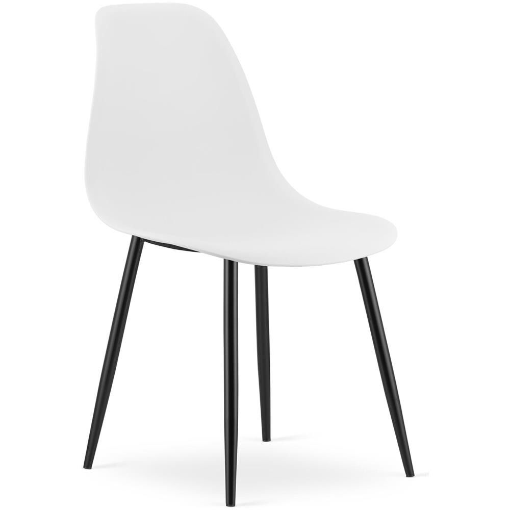 WAT Sedia da scrivania moderna bianca / gambe nere x2 - Foto 2