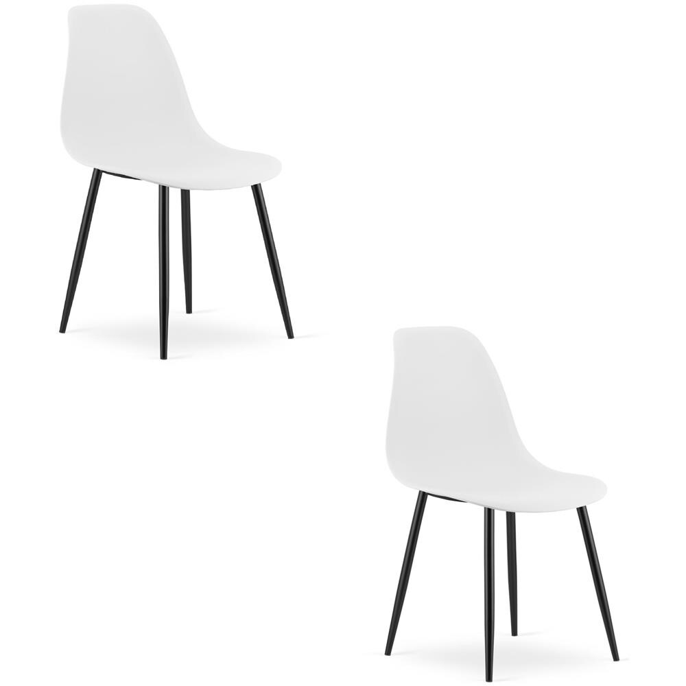 WAT Sedia da scrivania moderna bianca / gambe nere x2 - Foto 1