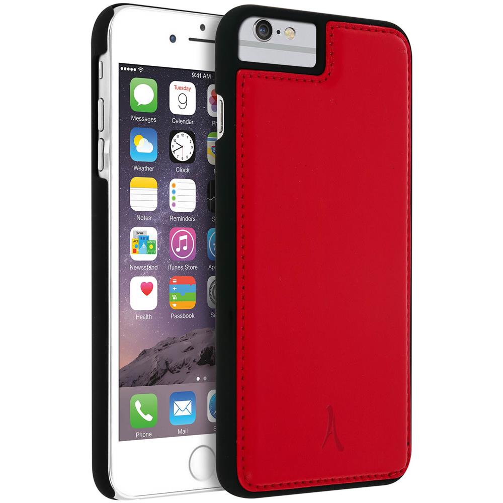 Cover Iphone 8+, 7+, 6+, 6s+ Protezione Rigida Pelle Vera Rosso - Foto 2