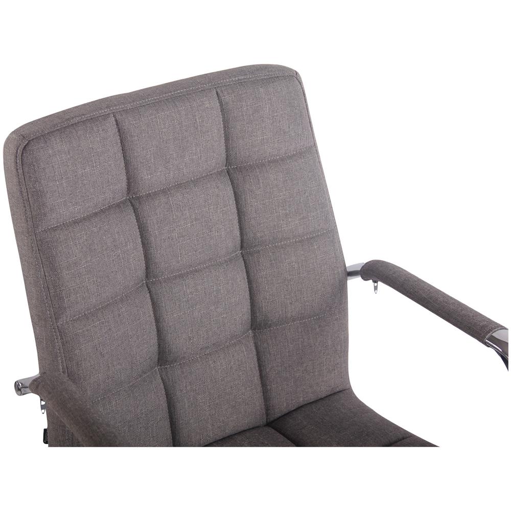 Sedia Design Ufficio Deli in Tessuto - Poltrona Scrivania Imbottita - Sedia Studio Direzionale Girevole e Regolabile H 45-55cm Grigio - Foto 5