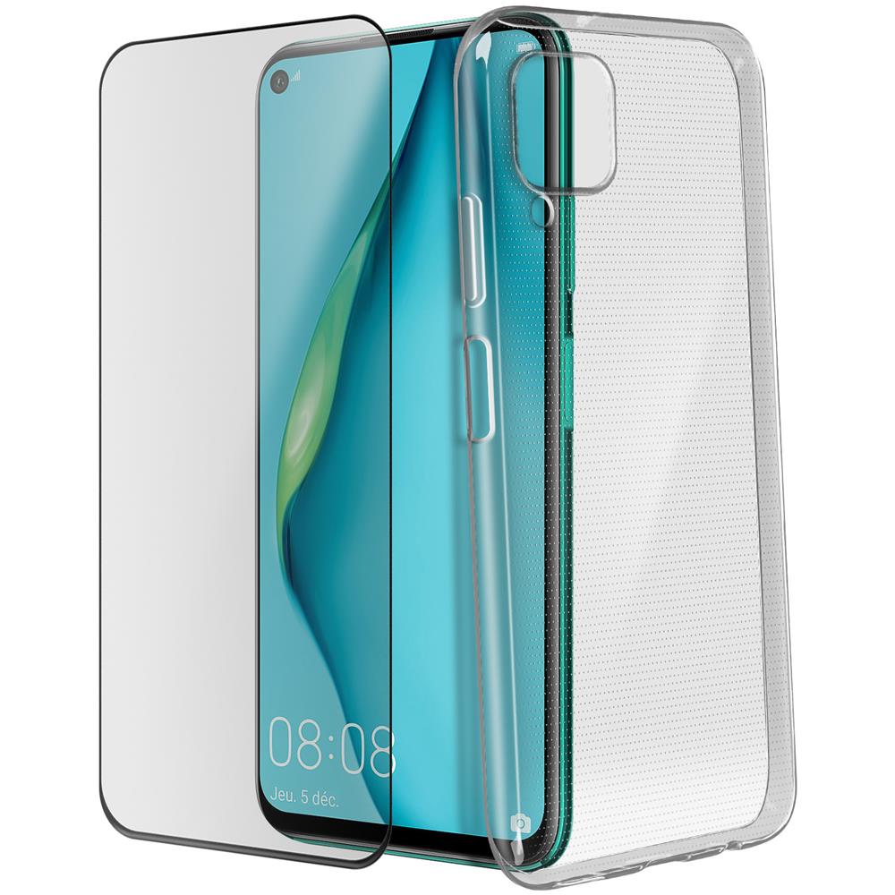 Cover Huawei P40 Lite Silicone Morbida / Pellicola Vetro Temperato 9h Nero - Foto 2