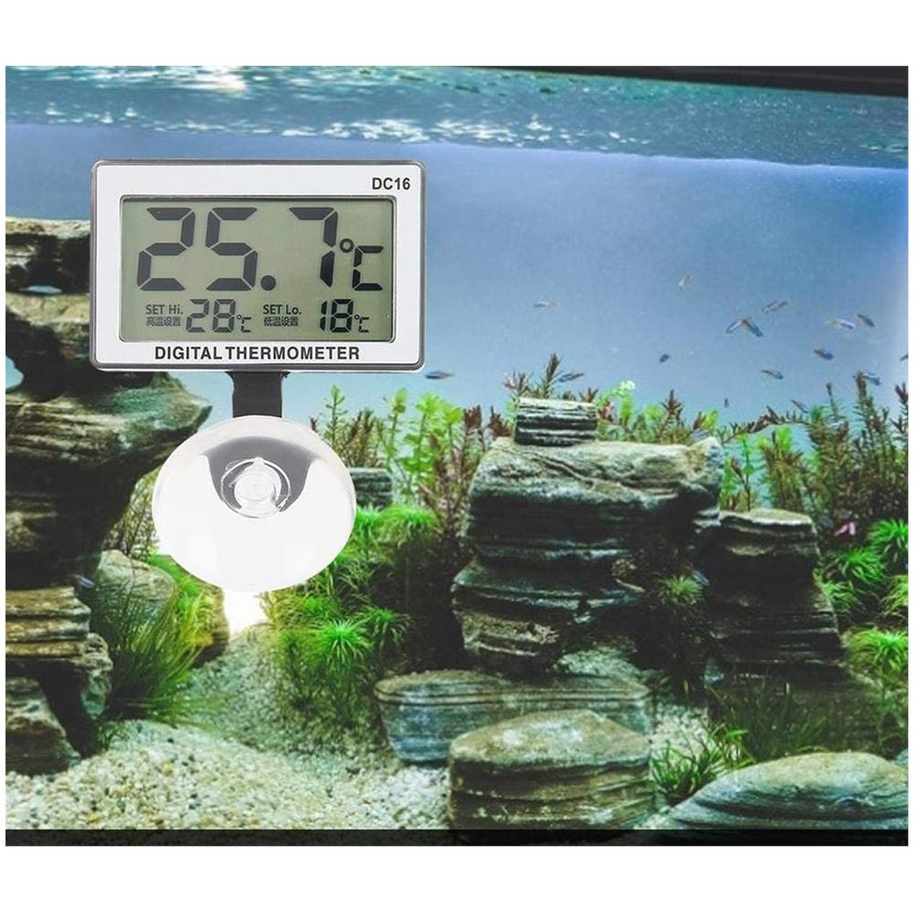 Termometro Per Acquario Impermeabile Schermo Lcd Ventosa Interno Dc16 - Foto 4