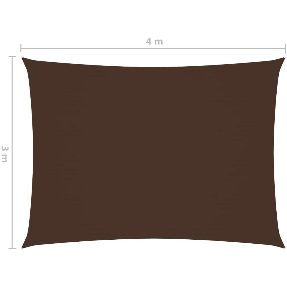 Parasole a Vela Oxford Rettangolare 3x4 m Marrone - Foto 6