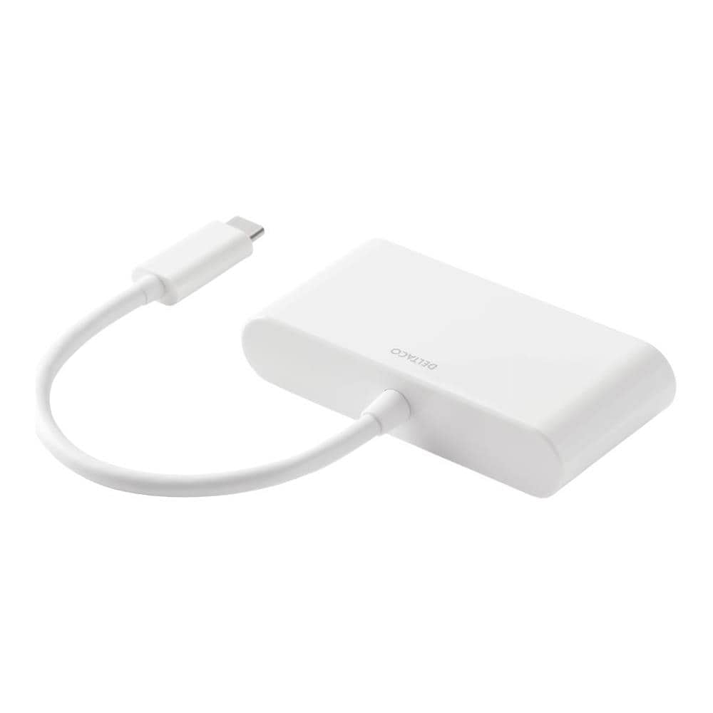Adattatore Deltaco Da Usb-c A Hdmi / Usb A, 4k 30hz, Usb-c Pd 3.0 100w, Bianco - Foto 2