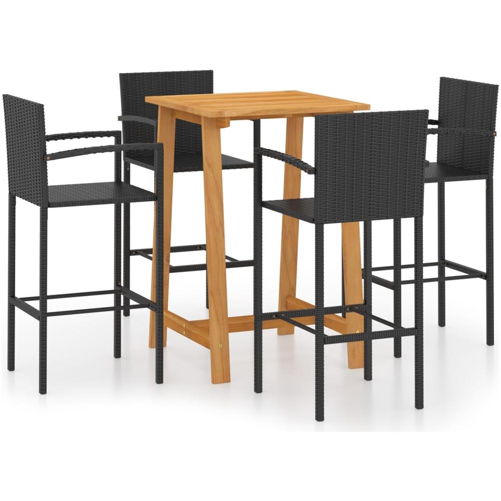 Set Bar da Giardino 5 pz Nero - Foto 1