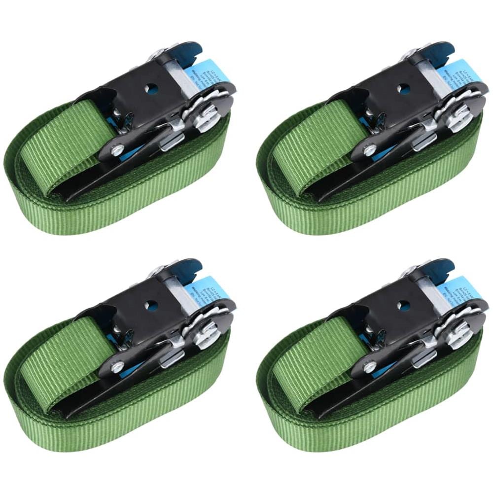 Cinghie d'Ancoraggio a Cricchetto 4 pz 800 daN 6m Verde - Foto 1
