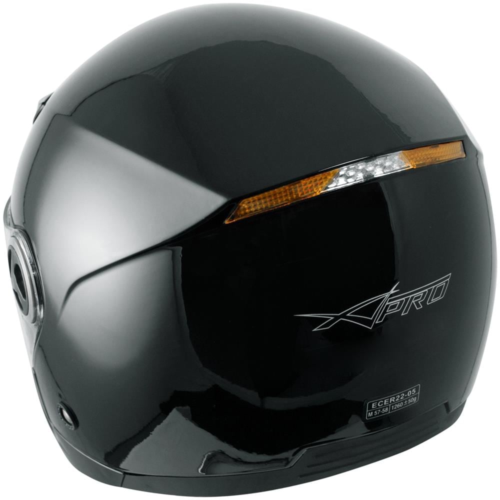 Casco Jet Visiera Lunga Scooter Moto Quad Omologato Ece 22 05 Nero S - Foto 2