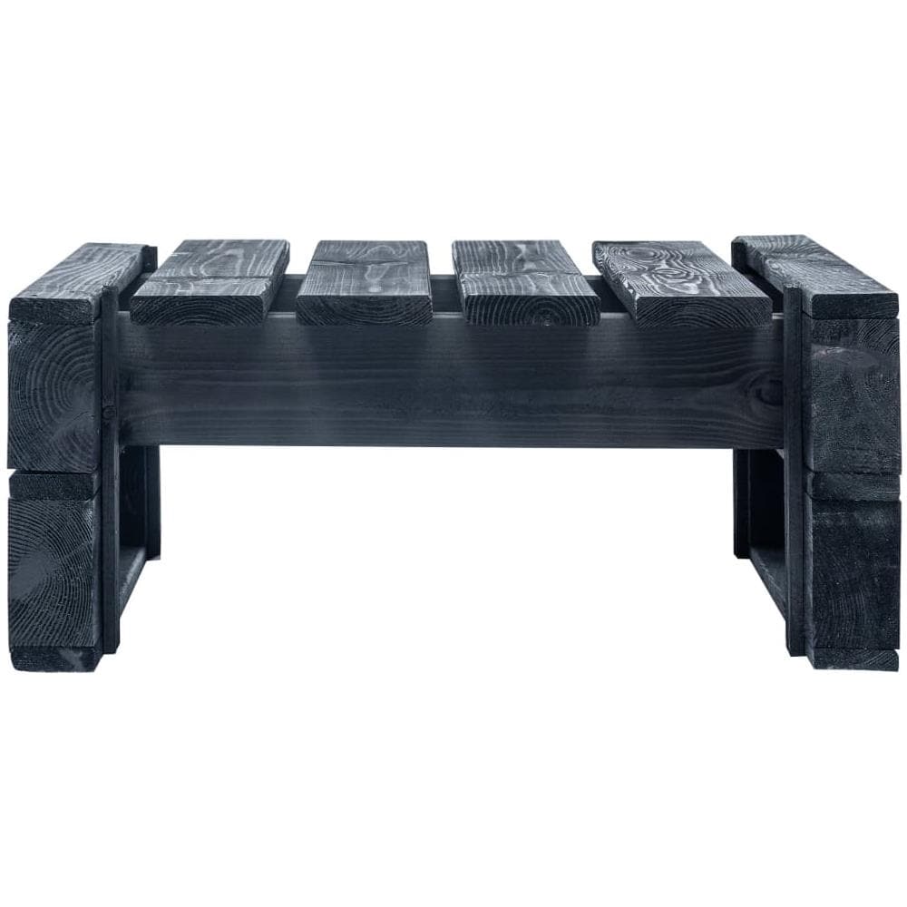 Ottomana da Giardino su Pallet in Pino Impregnato Nero - Foto 3