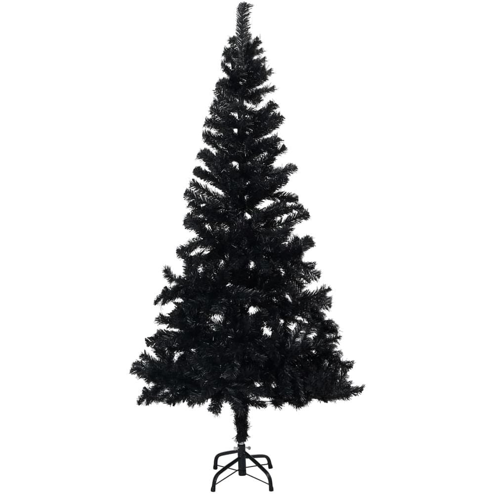 Set Albero Natale Artificiale con LED e Palline Nero 240 cm PVC - Foto 2