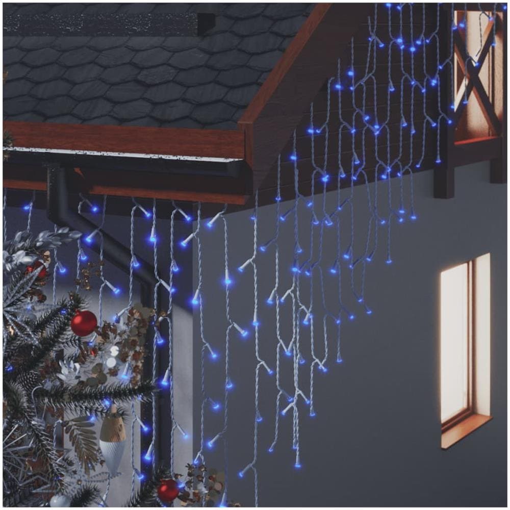 Luci a Ghiaccioli a LED 10 m 400 LED Blu 8 Funzioni - Foto 2