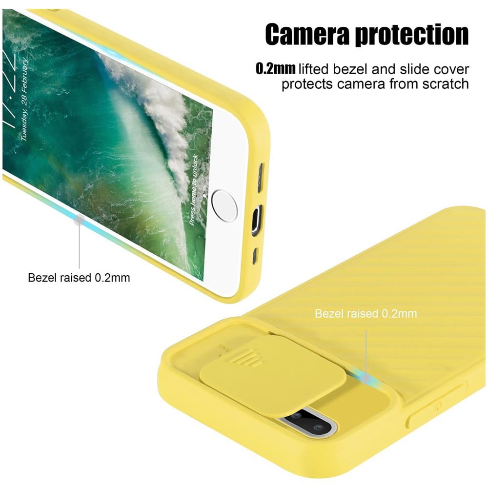 Custodia Compatibile Con Apple Iphone 7 Plus / 7s Plus / 8 Plus In Giallo Opaco - Coperchio Protettivo In Silicone Tpu Flessibile E Con Protezione Per La Fotocamera - Foto 2