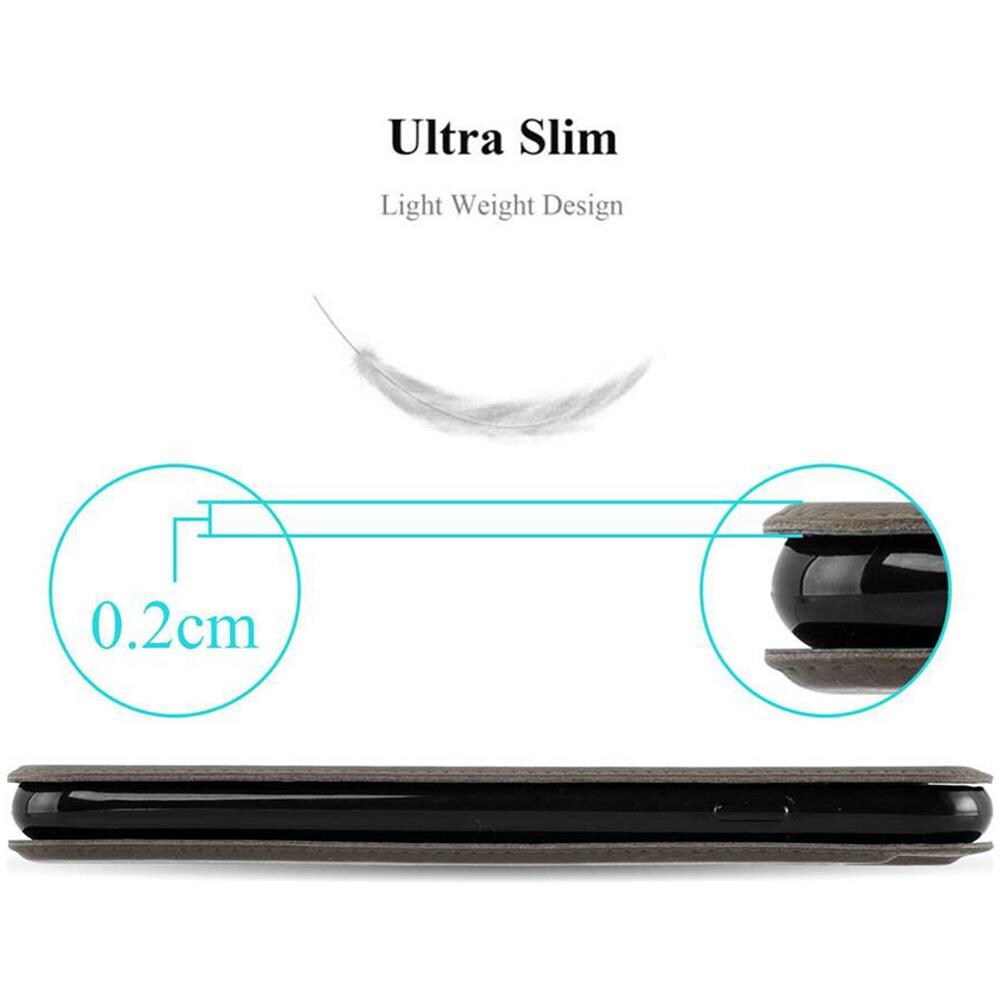 Custodia Compatibile Con Motorola Moto G5 Plus In Bruno Pietra - Coperchio Protettivo Con Chiusura Magnetica, Funzione Stand E 2 Finestre Di Visualizzazione - Foto 8