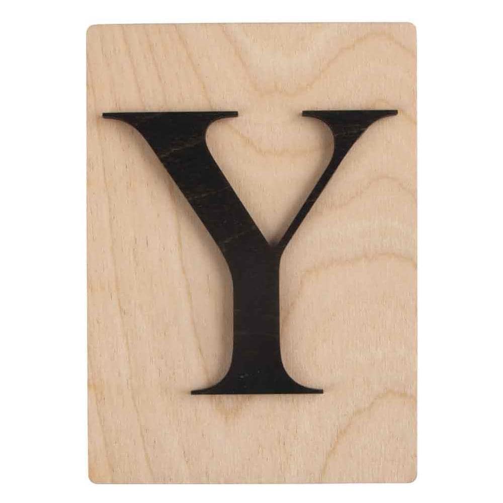 Lettera Di Legno Nero 'y' 14,8 X 10,5 Cm - Foto 1