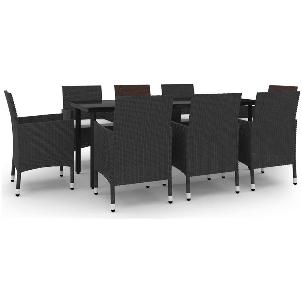 Set Da Pranzo Da Giardino E Cuscini 9 Pz In Polyrattan E Vetro - Foto 2