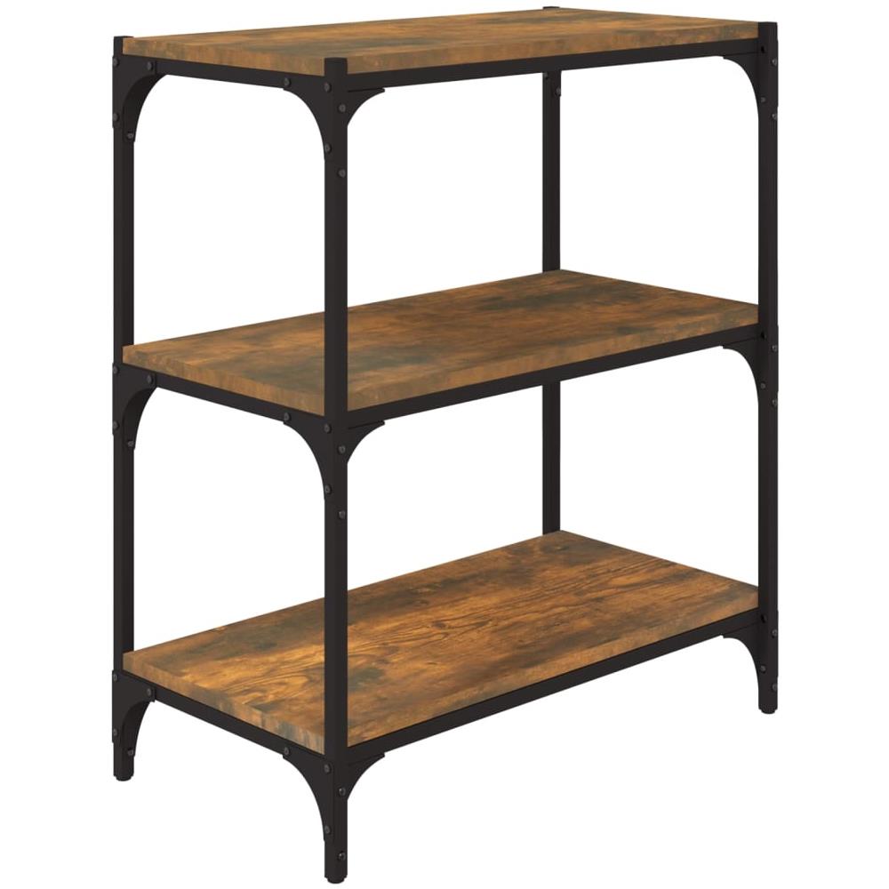 Libreria Rovere Fumo 60x33x70,5 Cm Legno Multistrato E Acciaio - Foto 2