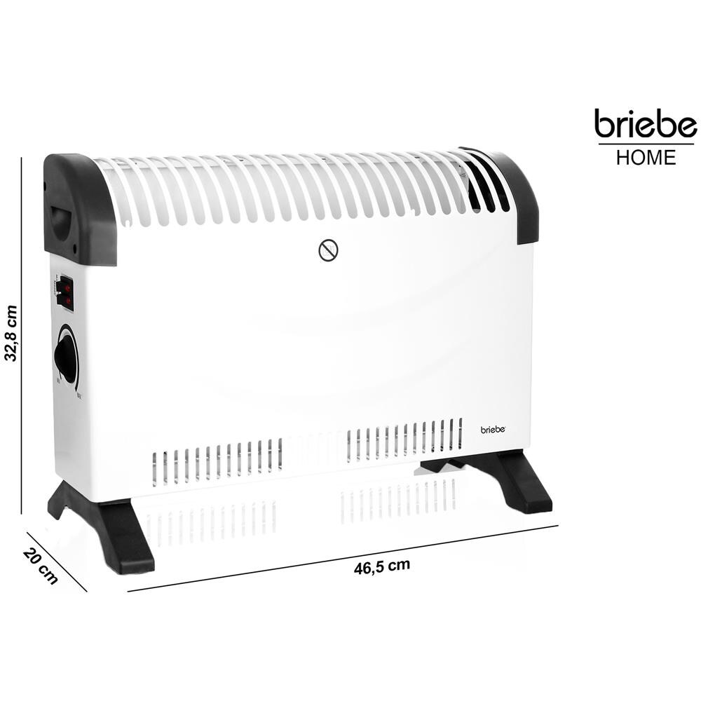 Convettore Elettrico 3 Livelli Di Potenza Temperatura Regolabile Termostato 2000W Colore Bianco - Foto 6