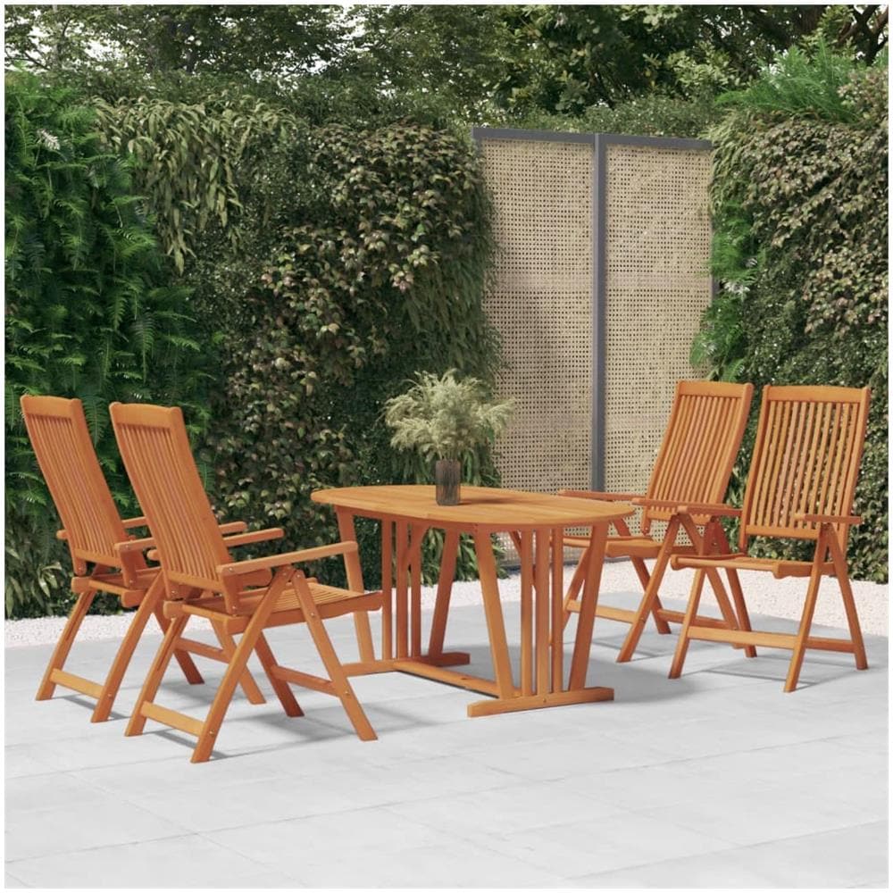 Sedie Da Giardino Pieghevoli 4pz In Legno Massello Di Eucalipto - Foto 1