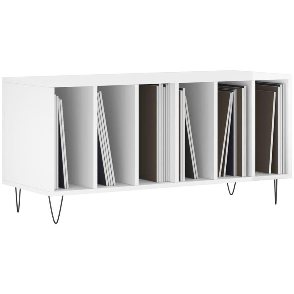 Mobile Porta Dischi Bianco Lucido 100x38x48cm Legno Multistrato - Foto 2