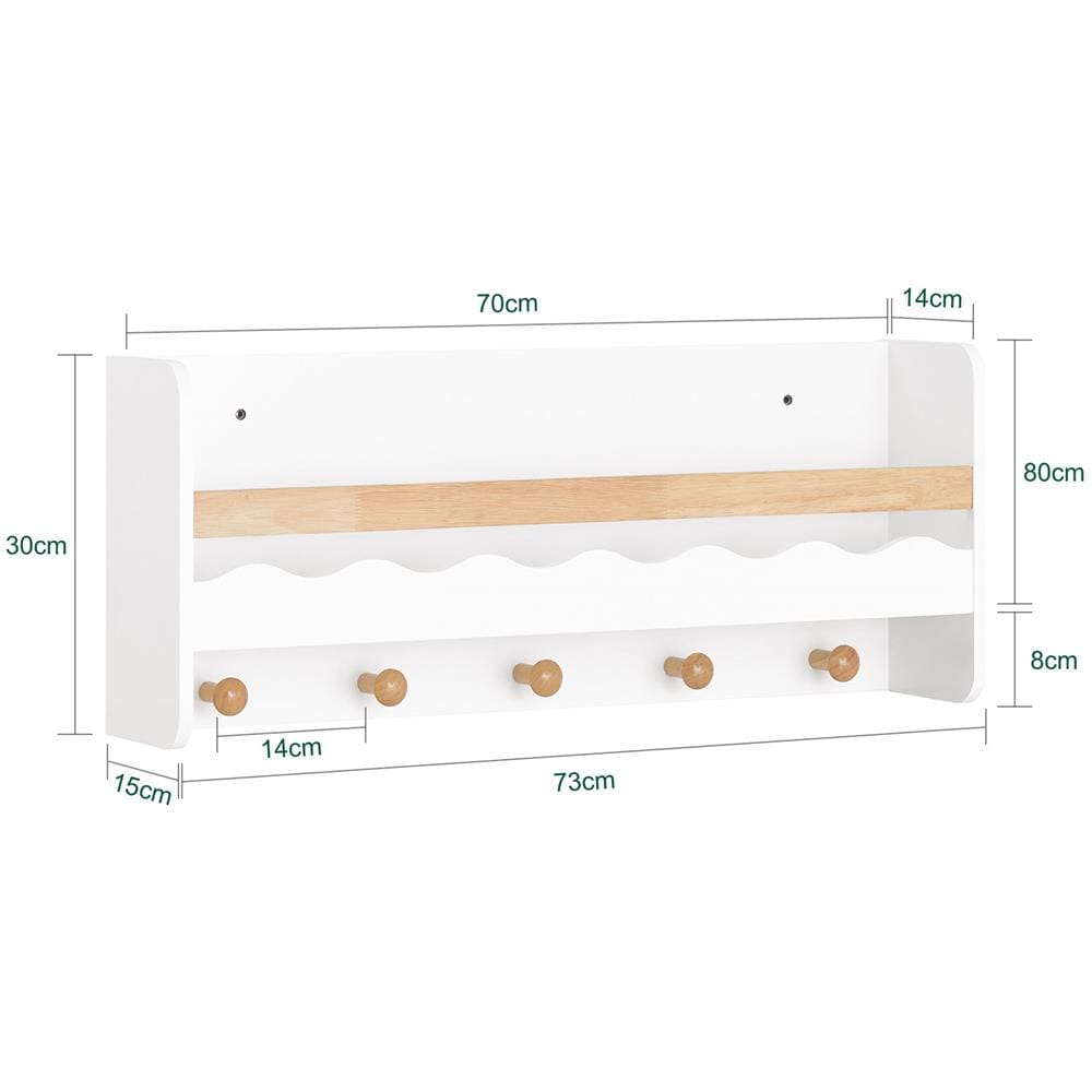 Armadio Da Parete Per Bambini Con Ripiano Per Bambini 73x30x15cm Kmb78-w - Foto 2