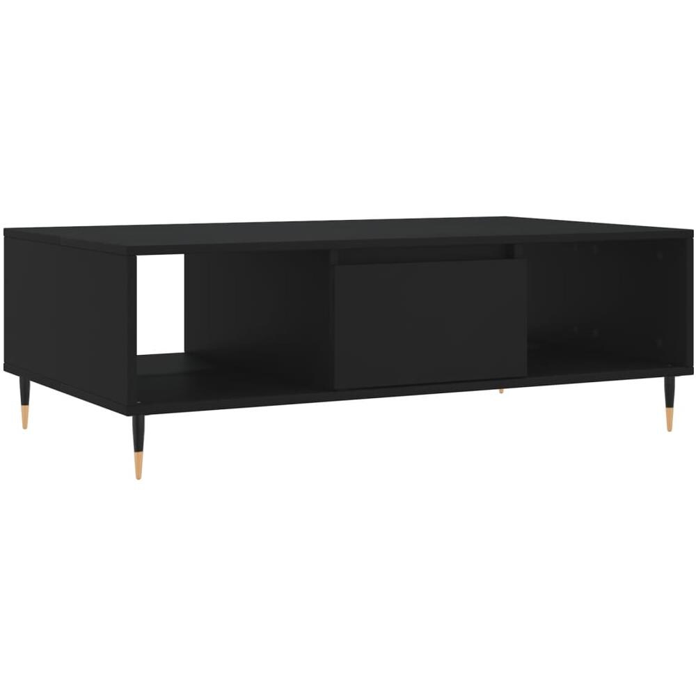 Tavolino Da Salotto Nero 104x60x35 Cm In Legno Multistrato - Foto 2