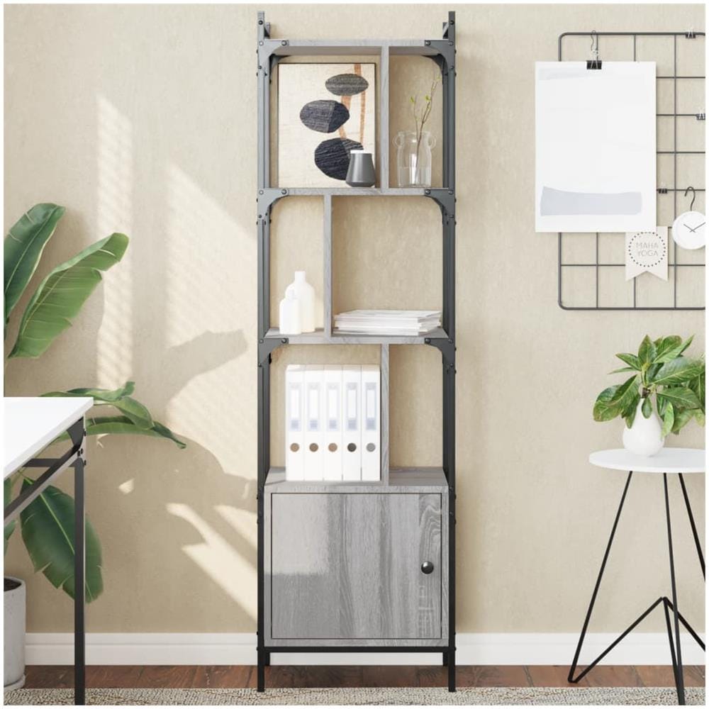 Libreria Anta Grigio Sonoma 44,5x30x154,5 Cm Legno Multistrato - Foto 1