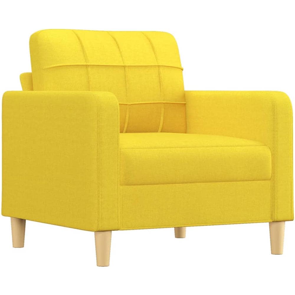 Set Di Divani 4 Pz Con Cuscini Giallo Chiaro In Tessuto - Foto 3