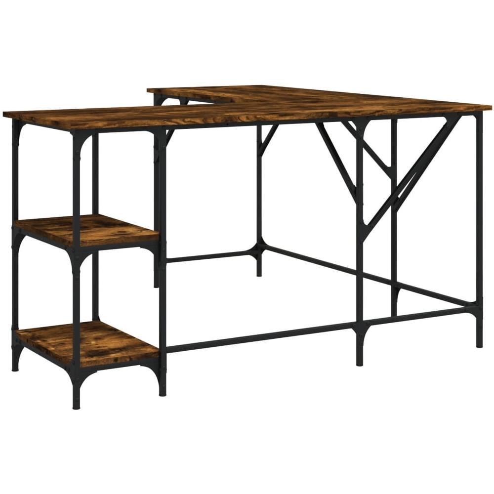 Scrivania Rovere Fumo 139x139x75 Cm In Legno Multistrato - Foto 2