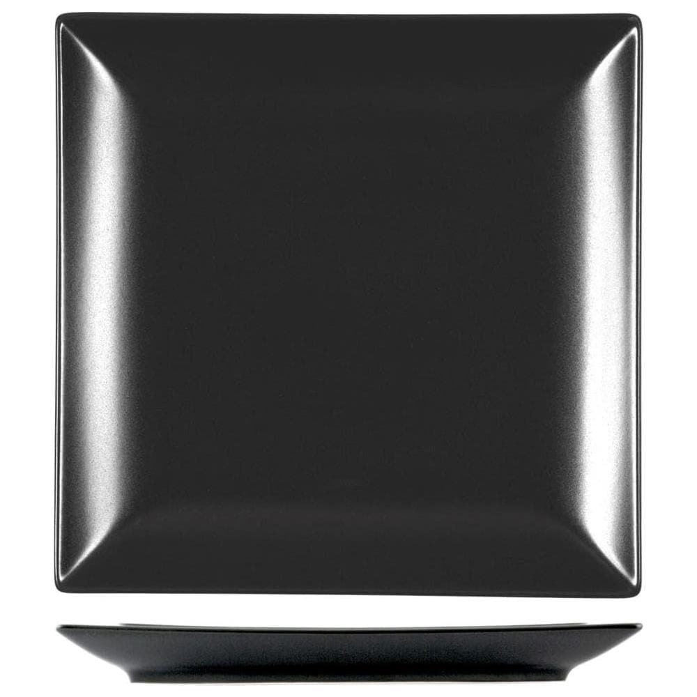 Confezione 6 piatti frutta quadrati Boston in stoneware nero cm 18x18 - Foto 1