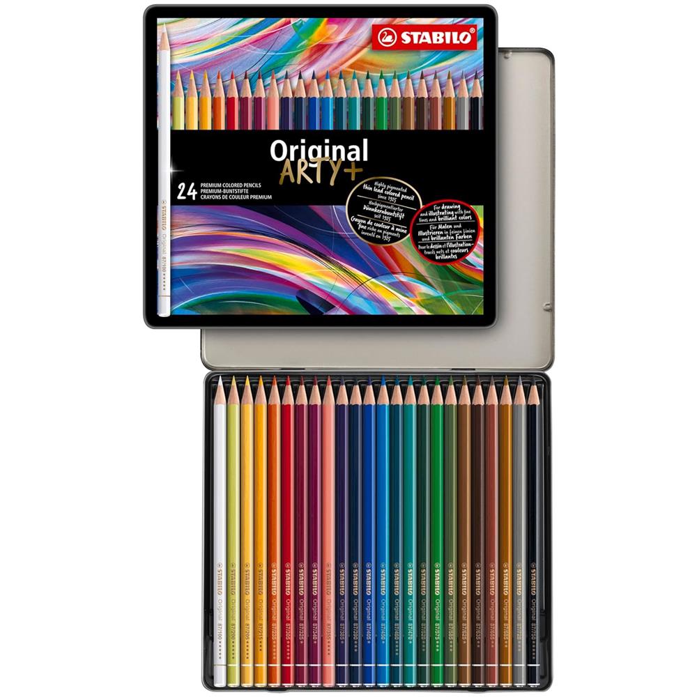 Original - Matita colorata Premium - ARTY+ - Scatola in Metallo da 24 - Colori assortiti - Foto 1