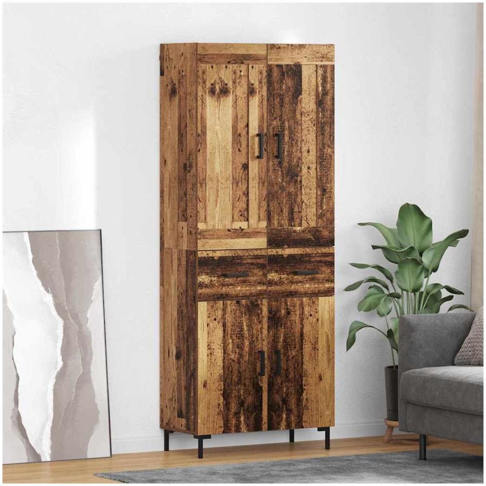 Credenza con cassetto 2 pcs Legno vecchio Legno multistrato - Foto 2