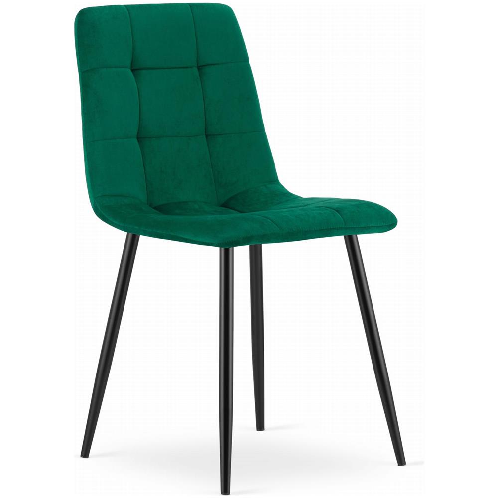 Sedia PYRA in velluto verde scuro, design moderno x3 - Foto 2