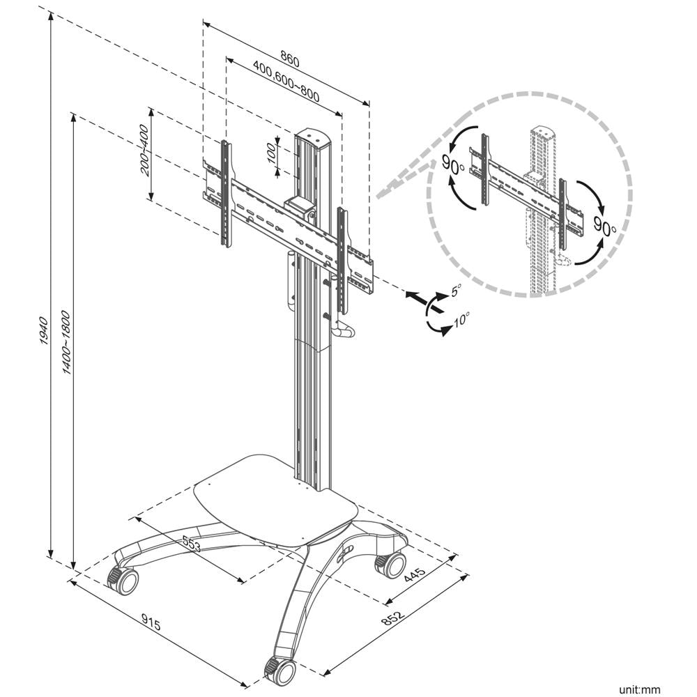 Supporto Mobile per TV al Plasma M2000 - Foto 1