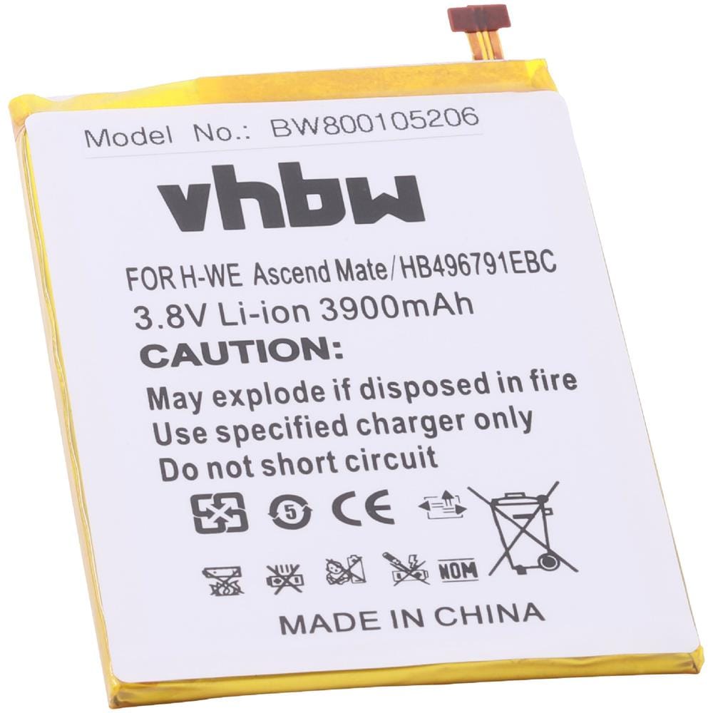 Batteria Per Smartphone Huawei Ascend Mate, Mt1-u0 Sostituisce Hb496791ebc. 3900mah (3.8v) - Foto 2