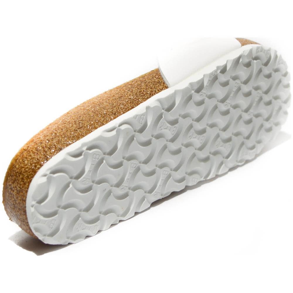 Ciabatta Unisex Pelle Bianco Made In Germany Art. madrid 0040733 Taglia: 38 - Foto 5