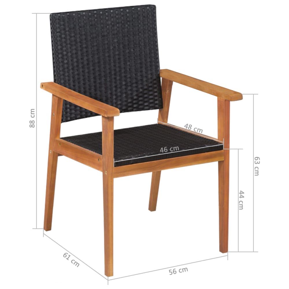 Set Da Pranzo Da Giardino 5 Pz In Polirattan Nero E Marrone - Foto 7