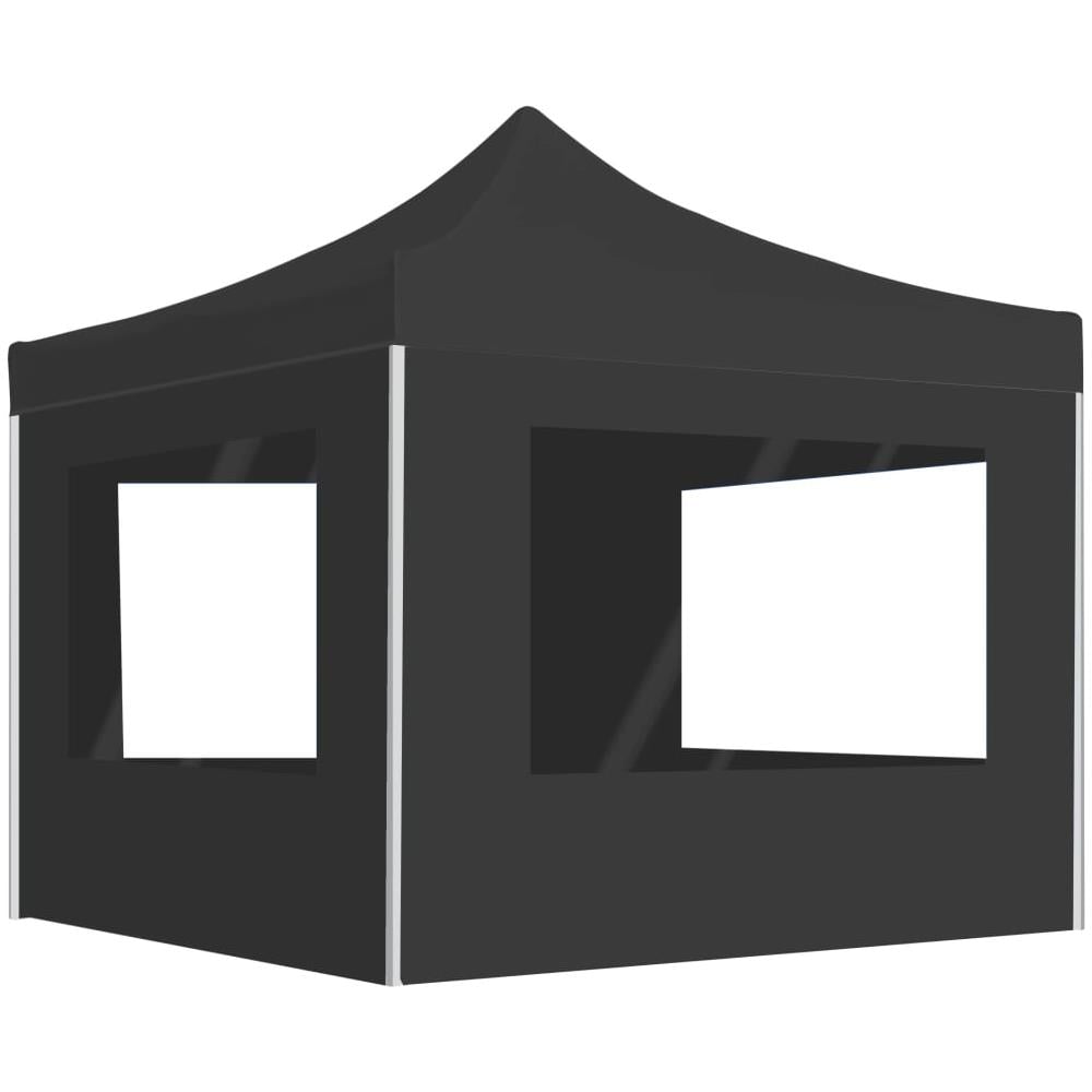 Gazebo Pieghevole con Pareti in Alluminio 3x3 m Antracite - Foto 1