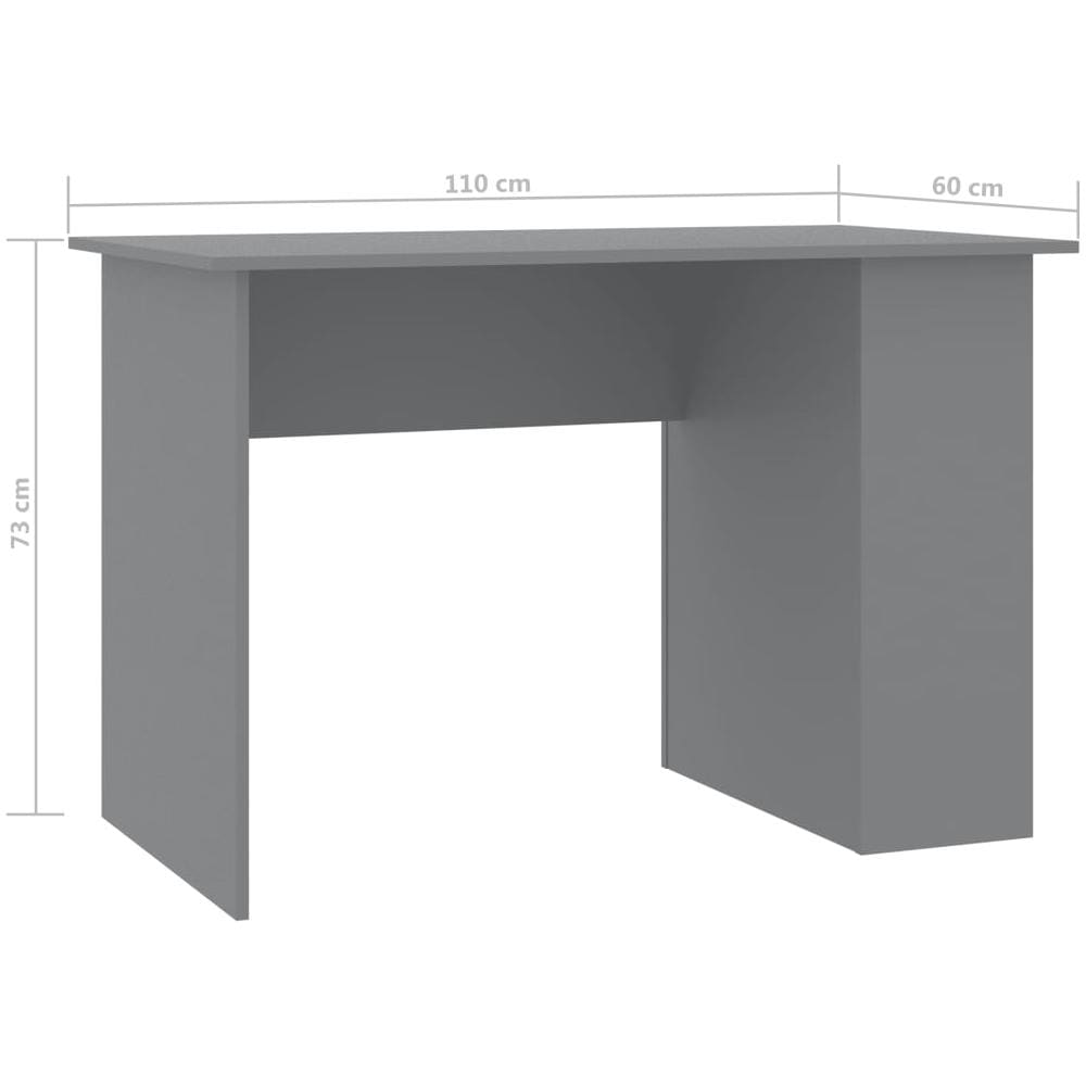 Scrivania Grigia 110x60x73 cm in Legno Multistrato - Foto 6