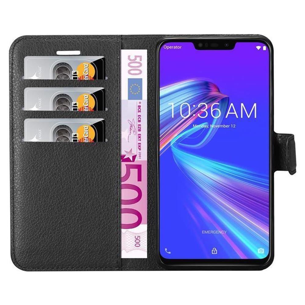 Custodia Compatibile Con Asus Zenfone Max M2 In Nero Carbone - Coperchio Protettiva Con Chiusura Magnetica, Funzione Stand E Tasca Per Le Carte - Foto 8