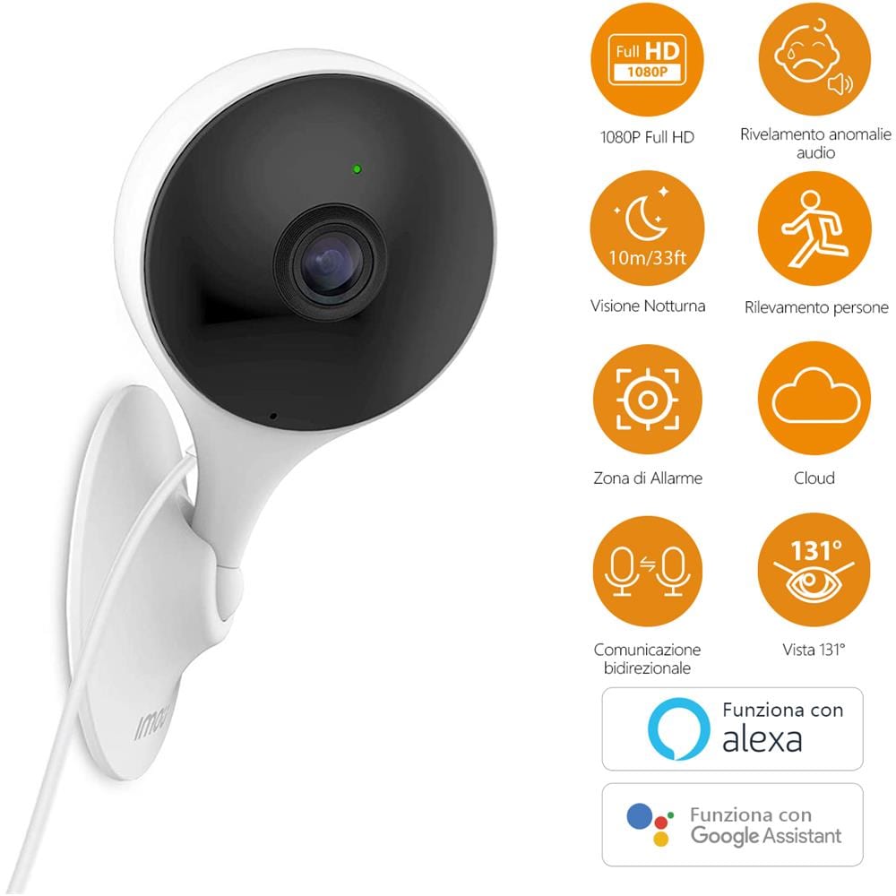 IPC-C22E-IMOU Mini Network Cue 2 IP-Cam WiFi 2Mpx HD 1080p 2.8mm Sirena Audio Slot SD p2p - Foto 2